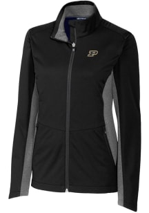 Cutter and Buck Purdue Boilermakers Womens Black Navigate Softshell Light Weight Jacket
