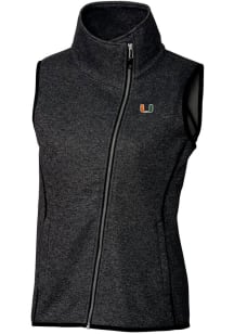 Cutter and Buck Miami Hurricanes Womens Charcoal Mainsail Vest