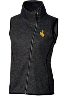 Cutter and Buck Wyoming Cowboys Womens Charcoal Mainsail Vest