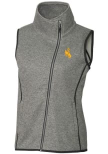 Cutter and Buck Wyoming Cowboys Womens Grey Mainsail Vest