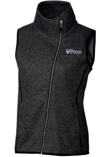 Cutter and Buck Pennsylvania Quakers Womens Charcoal Mainsail Vest