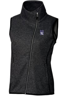 Cutter and Buck Northwestern Wildcats Womens Charcoal Mainsail Vest