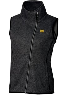 Womens Michigan Wolverines Charcoal Cutter and Buck Mainsail Vest