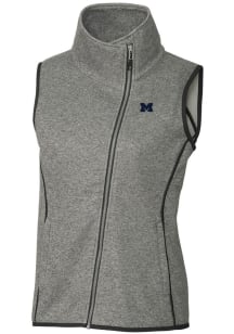 Womens Michigan Wolverines Grey Cutter and Buck Mainsail Vest