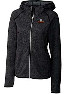 Cutter and Buck Illinois Fighting Illini Womens Charcoal Mainsail Medium Weight Jacket
