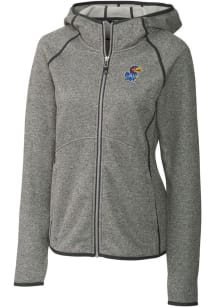 Cutter and Buck Kansas Jayhawks Womens Grey Mainsail Medium Weight Jacket