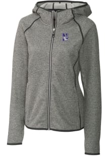 Cutter and Buck Northwestern Wildcats Womens Grey Mainsail Medium Weight Jacket