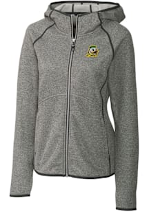 Womens Oregon Ducks Grey Cutter and Buck Mainsail Medium Weight Jacket