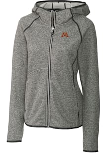Womens Minnesota Golden Gophers Grey Cutter and Buck Mainsail Medium Weight Jacket