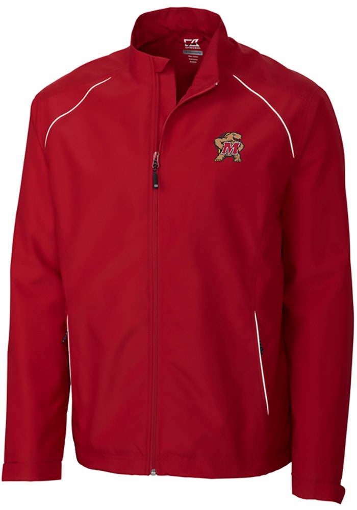 Cutter and Buck Maryland Terrapins Mens Red Beacon Long Sleeve 1/4 Zip Pullover