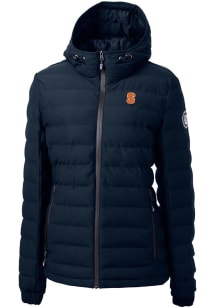 Cutter and Buck Syracuse Orange Womens Navy Blue Mission Ridge Repreve Filled Jacket