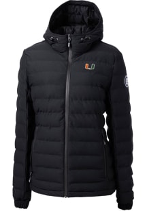 Cutter and Buck Miami Hurricanes Womens Black Mission Ridge Repreve Filled Jacket