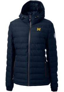 Womens Michigan Wolverines Navy Blue Cutter and Buck Mission Ridge Repreve Filled Jacket