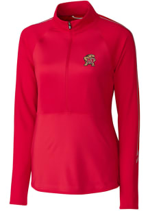 Cutter and Buck Maryland Terrapins Womens Red Pennant Sport 1/4 Zip Pullover