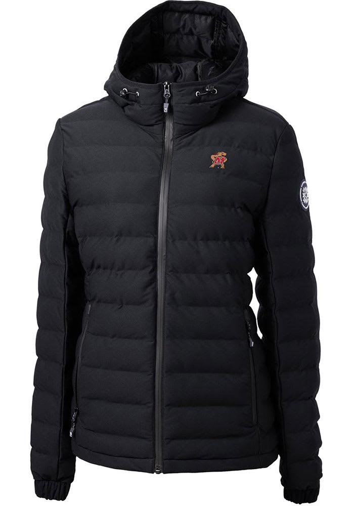 Cutter and Buck Maryland Terrapins Womens Black Mission Ridge Repreve  Filled Jacket