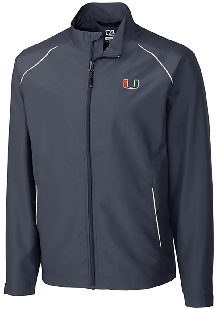 Cutter and Buck Miami Hurricanes Mens Black Beacon Long Sleeve 1/4 Zip Pullover