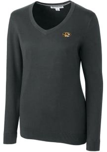 Cutter and Buck Missouri Tigers Womens Charcoal Lakemont Long Sleeve Sweater