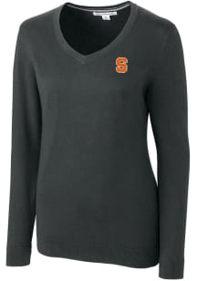 Cutter and Buck Syracuse Orange Womens Charcoal Lakemont Long Sleeve Sweater