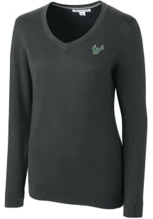 Cutter and Buck South Florida Bulls Womens Charcoal Lakemont Long Sleeve Sweater