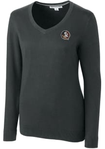 Cutter and Buck Florida State Seminoles Womens Charcoal Lakemont Long Sleeve Sweater