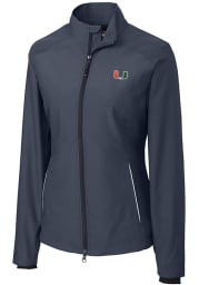 Cutter and Buck Miami Hurricanes Womens Black Beacon Light Weight Jacket