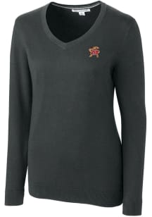 Cutter and Buck Maryland Terrapins Womens Charcoal Lakemont Long Sleeve Sweater