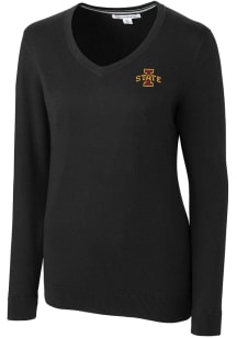 Cutter and Buck Iowa State Cyclones Womens Black Lakemont Long Sleeve Sweater