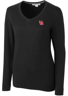 Cutter and Buck Houston Cougars Womens Black Lakemont Long Sleeve Sweater