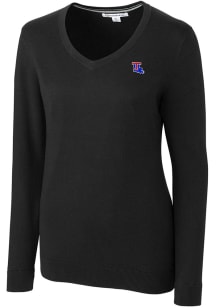 Cutter and Buck Louisiana Tech Bulldogs Womens Black Lakemont Long Sleeve Sweater