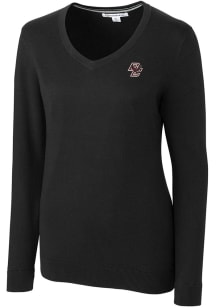 Cutter and Buck Boston College Eagles Womens Black Lakemont Long Sleeve Sweater