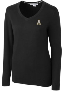Cutter and Buck Appalachian State Mountaineers Womens Black Lakemont Long Sleeve Sweater