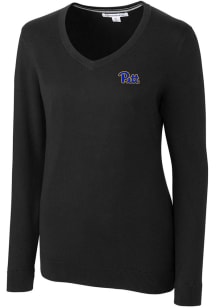 Cutter and Buck Pitt Panthers Womens Black Lakemont Long Sleeve Sweater