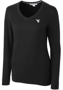 Cutter and Buck West Virginia Mountaineers Womens Black Lakemont Long Sleeve Sweater