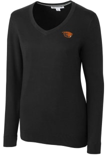 Cutter and Buck Oregon State Beavers Womens Black Lakemont Long Sleeve Sweater