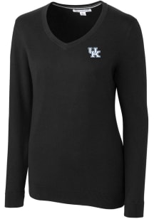 Cutter and Buck Kentucky Wildcats Womens Black Lakemont Long Sleeve Sweater