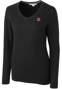 Cutter and Buck Rutgers Scarlet Knights Womens Black Lakemont Long Sleeve Sweater