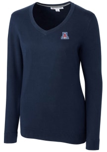 Cutter and Buck Arizona Wildcats Womens Navy Blue Lakemont Long Sleeve Sweater