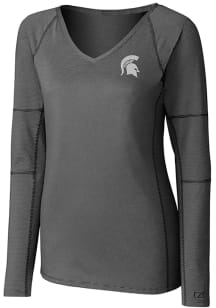 Cutter and Buck Michigan State Spartans Womens Black Victory Long Sleeve T-Shirt