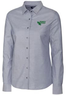 Cutter and Buck North Texas Mean Green Womens Stretch Oxford Long Sleeve Charcoal Dress Shirt