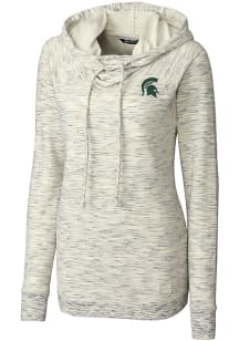 Cutter and Buck Michigan State Spartans Womens White Tie Breaker Hooded Sweatshirt