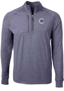 Cutter and Buck Chicago Cubs Mens Navy Blue City Connect Adapt Eco Big and Tall 1/4 Zip Pullover