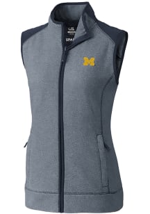 Cutter and Buck Michigan Wolverines Womens Navy Blue Cedar Park Vest