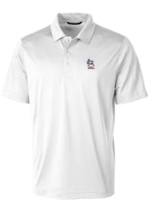 Cutter and Buck St Louis Cardinals Mens White Prospect Textured Big and Tall Polos Shirt