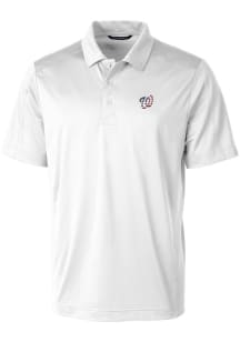Cutter and Buck Washington Nationals Mens White Prospect Textured Big and Tall Polos Shirt