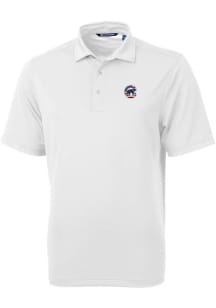 Cutter and Buck Chicago Cubs White Stars and Stripes Virtue Eco Pique Big and Tall Polo