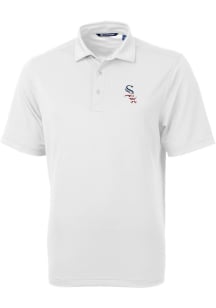 Cutter and Buck Chicago White Sox Mens White Virtue Eco Pique Big and Tall Polos Shirt