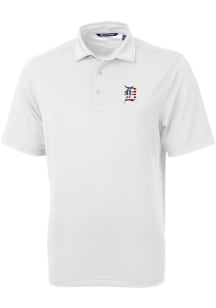Cutter and Buck Detroit Tigers Mens White Virtue Eco Pique Big and Tall Polos Shirt