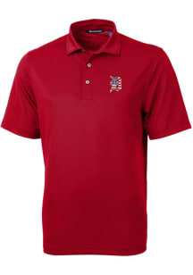 Cutter and Buck Detroit Tigers Mens Red Virtue Eco Pique Big and Tall Polos Shirt