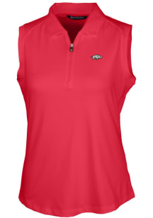 Cutter and Buck Arkansas Razorbacks Womens Red Forge Polo Shirt