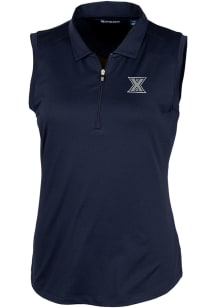 Cutter and Buck Xavier Musketeers Womens Navy Blue Forge Polo Shirt